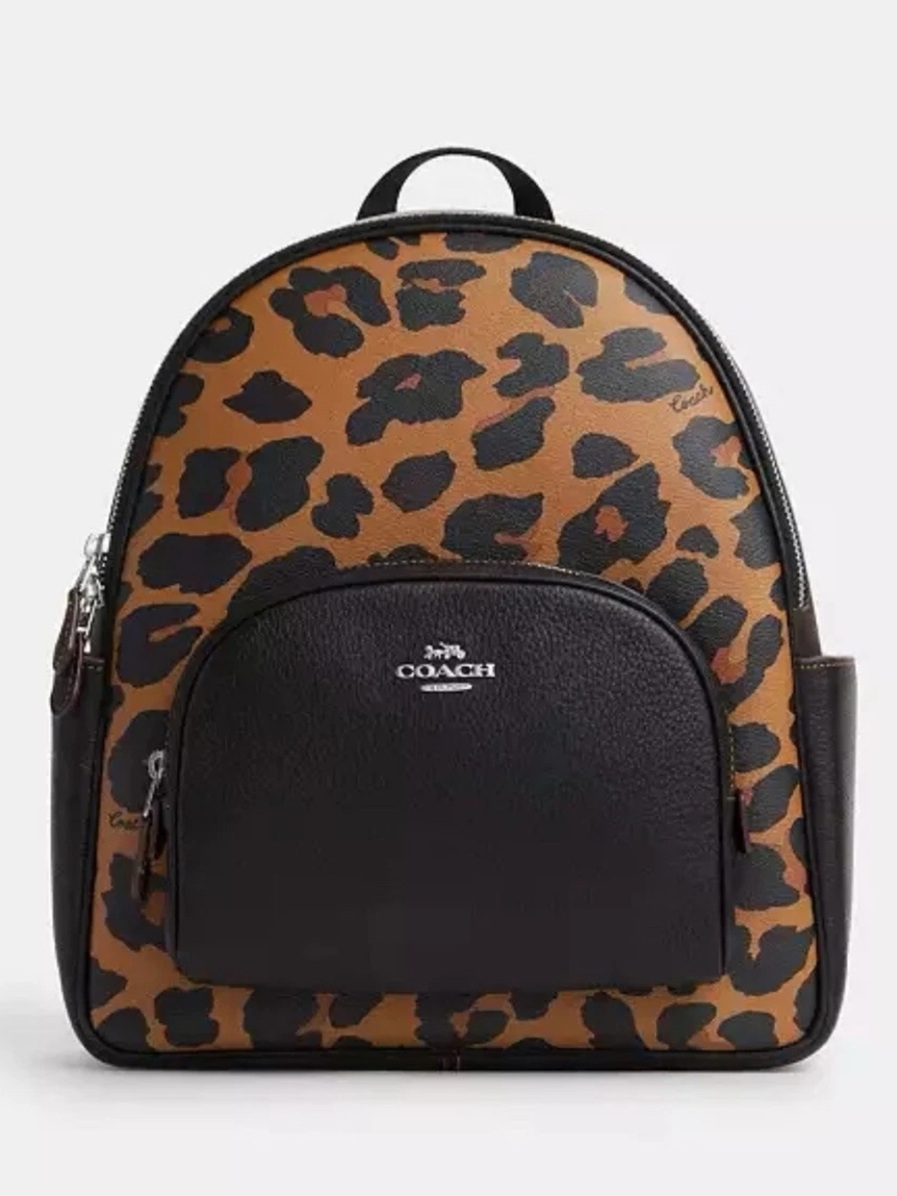 Coach Leopard-Print Backpack in Brown and Black